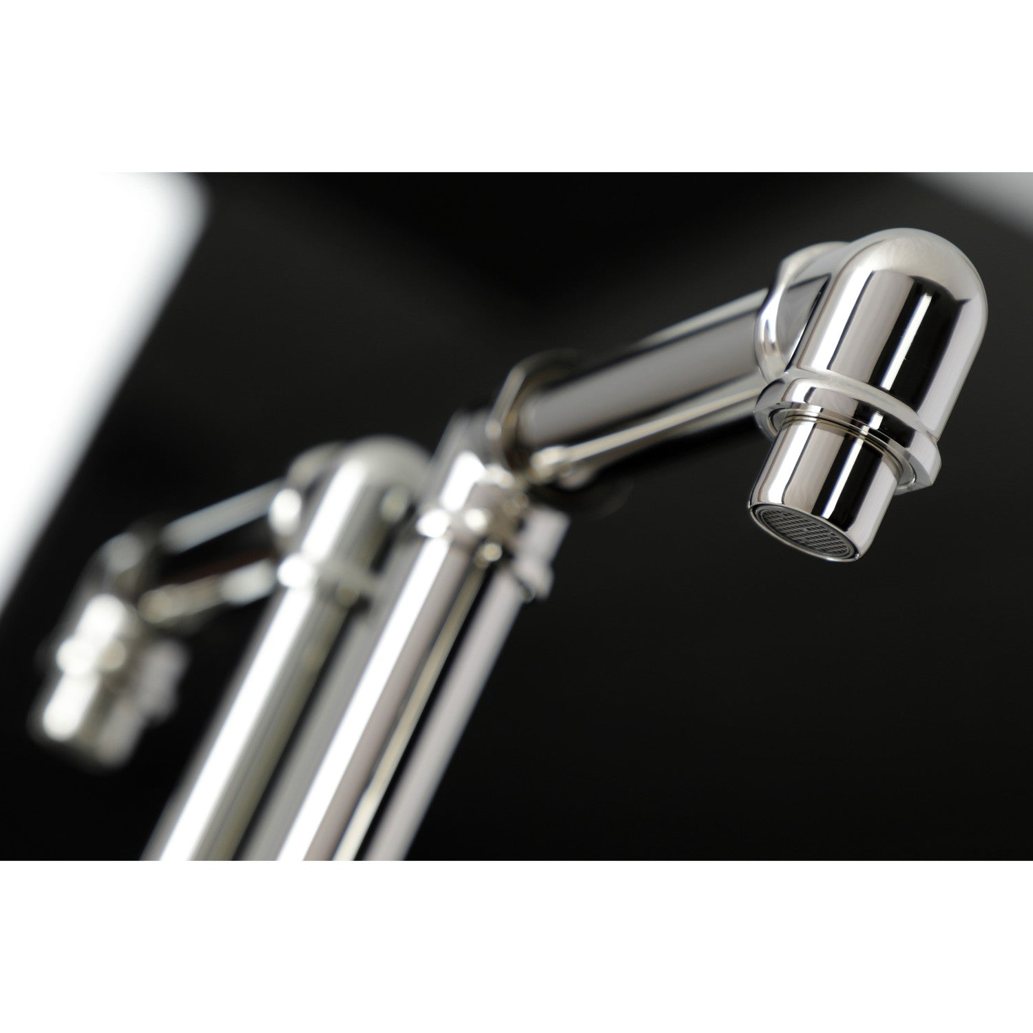 Kingston Sona KSD144RXPN - Belknap One-Handle 1-Hole Bathroom Faucet with Deck Plate and Push Pop-Up Drain, Polished Nickel — thumbnail 3